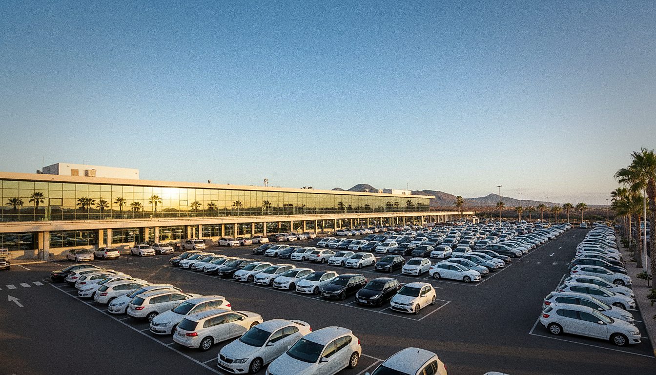 Terminal und Abholbereich für Mietwagen am Flughafen Teneriffa Süd Reina Sofía